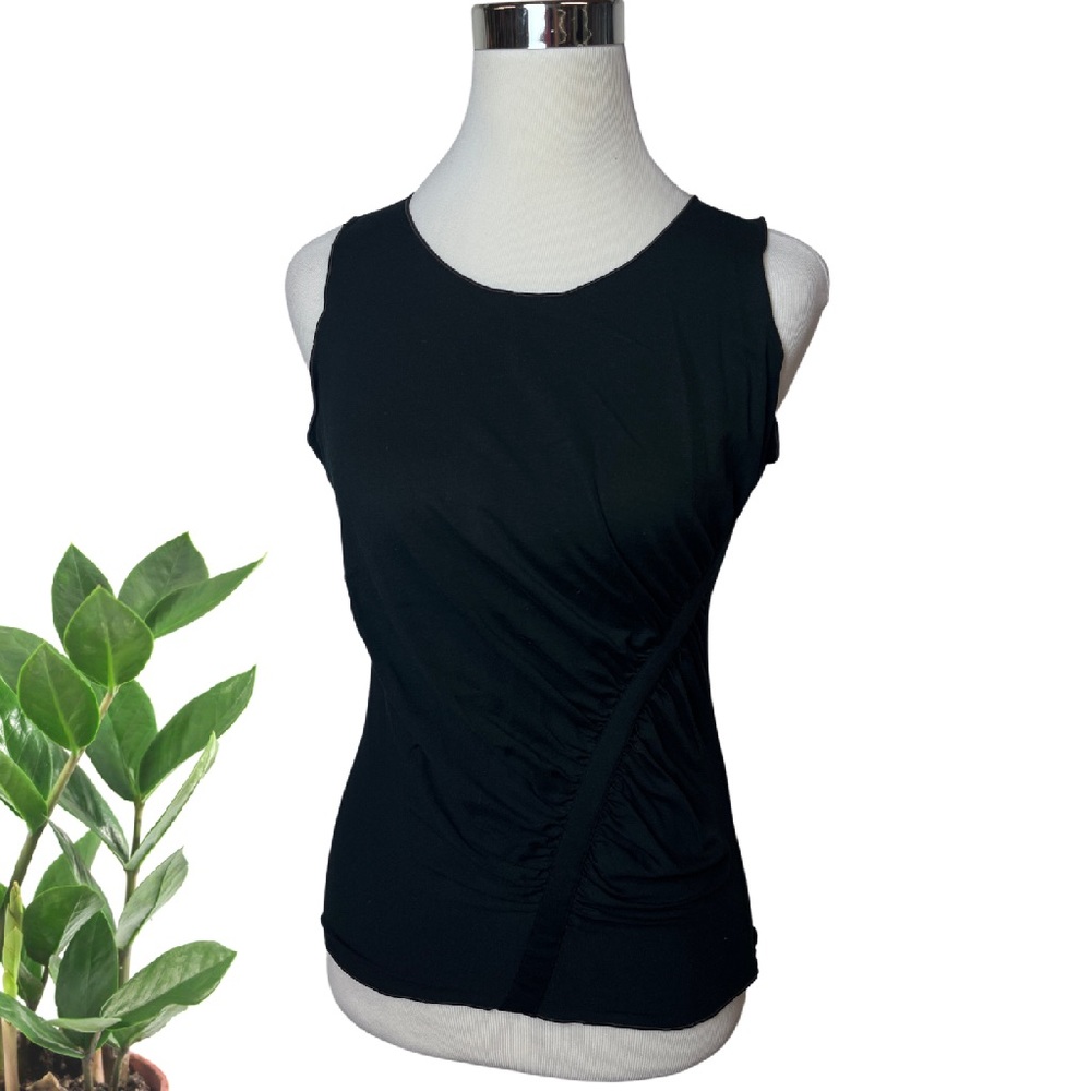 Armani Collezioni Viscose Sleeveless Shirt Tank, Black - XS
